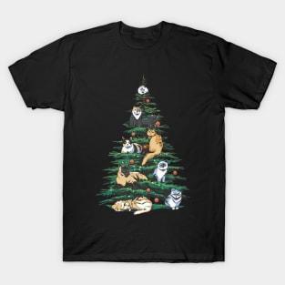 Christmas Tree Cats Realistic T-Shirt